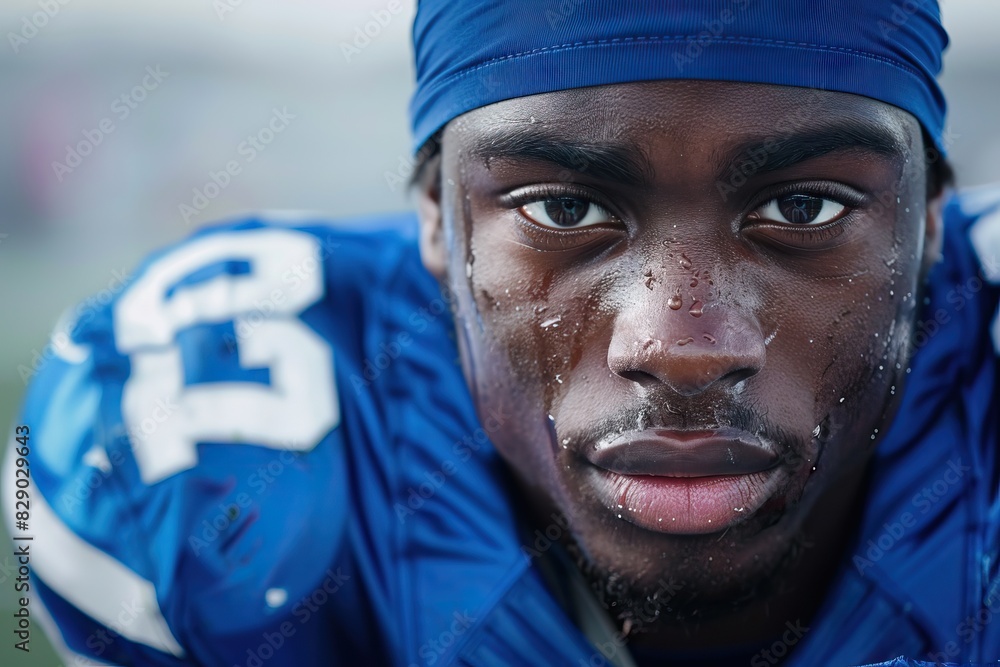 Fototapeta premium Portrait of confident American football player