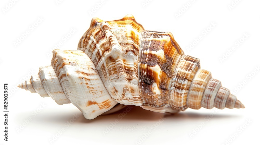 White background with a scapharca subcrenata shell White background with a scapharca subcrenata shell