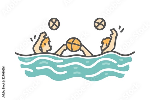 A person having fun playing with a ball in the water. Suitable for recreational and summer-themed designs