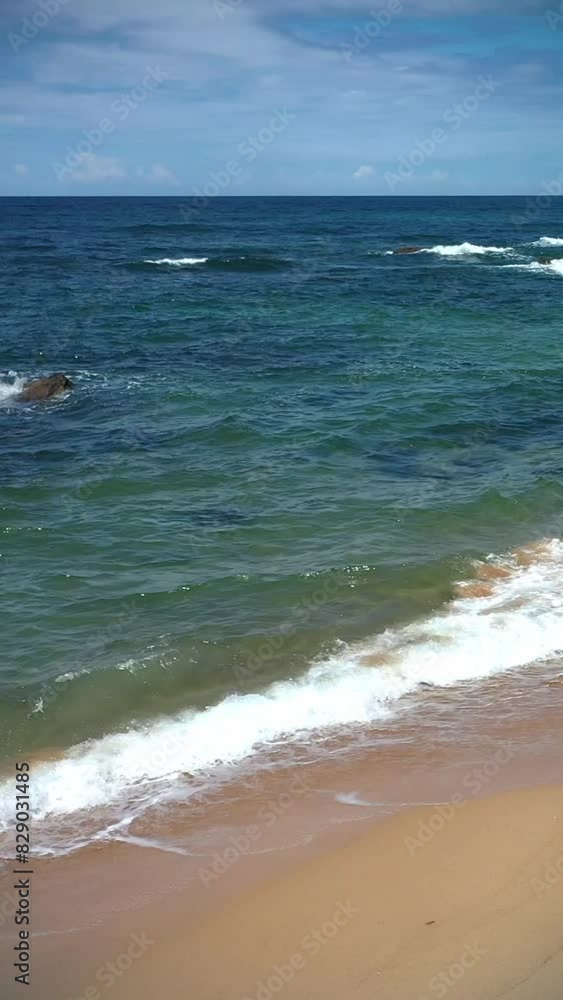 gentle waves on the beach, ocean, sand and horizon, diving theme, vacation theme gentle waves on the beach, ocean, sand and horizon, diving theme, vacation theme