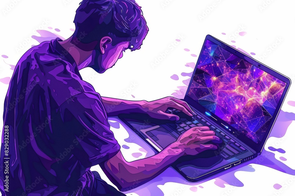 Artist using digital tablet to create glowing virtual designs, showcasing the blend of creativity and technology Artist using digital tablet to create glowing virtual designs, showcasing the blend of creativity and technology