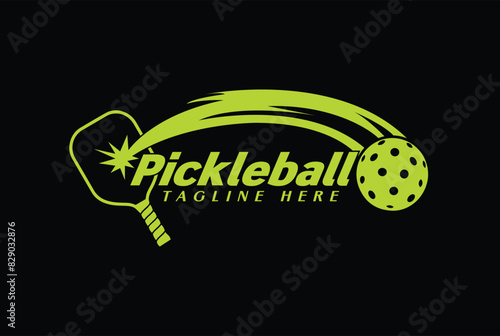 pickleball logo vector graphic for any business especially for sport team, club, community.