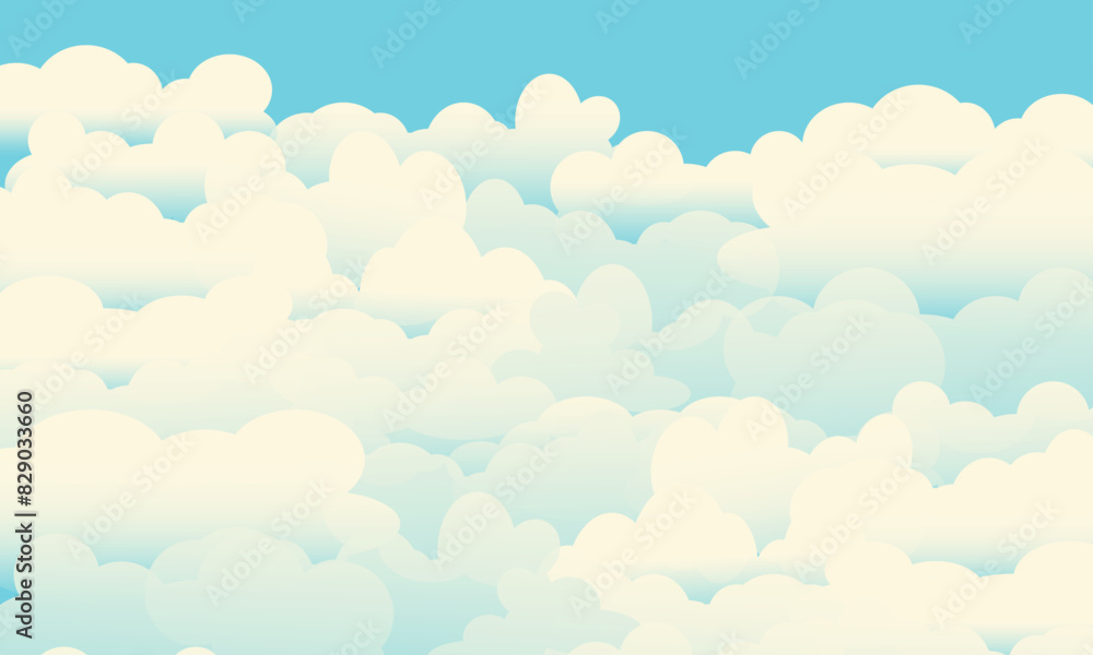 Background of clouds on a blue sky in a warm vintage tone. Horizontal blank for poster Background of clouds on a blue sky in a warm vintage tone. Horizontal blank for poster