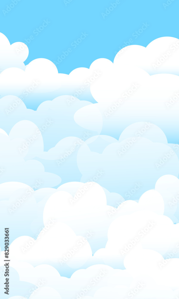 Background of clouds on a blue sky. Vertical blank for poster Background of clouds on a blue sky. Vertical blank for poster