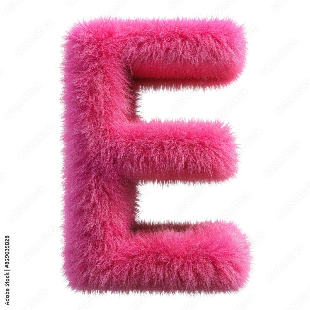 Pink Fluffy 3D Letter E - Creative Alphabet Design cut out isolated PNG transparent Pink Fluffy 3D Letter E - Creative Alphabet Design cut out isolated PNG transparent