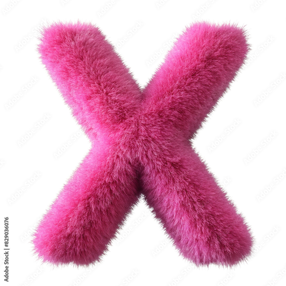 Pink Fluffy 3D Letter X - Creative Alphabet Design cut out isolated PNG transparent Pink Fluffy 3D Letter X - Creative Alphabet Design cut out isolated PNG transparent