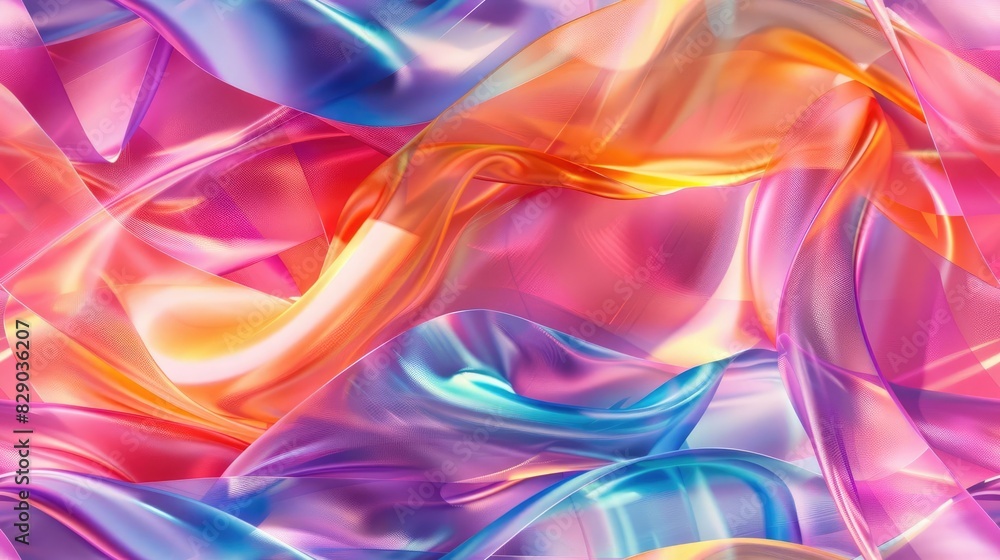 Naklejka premium Abstract colorful background with vibrant swirls and gradients of pink, orange, blue and purple.