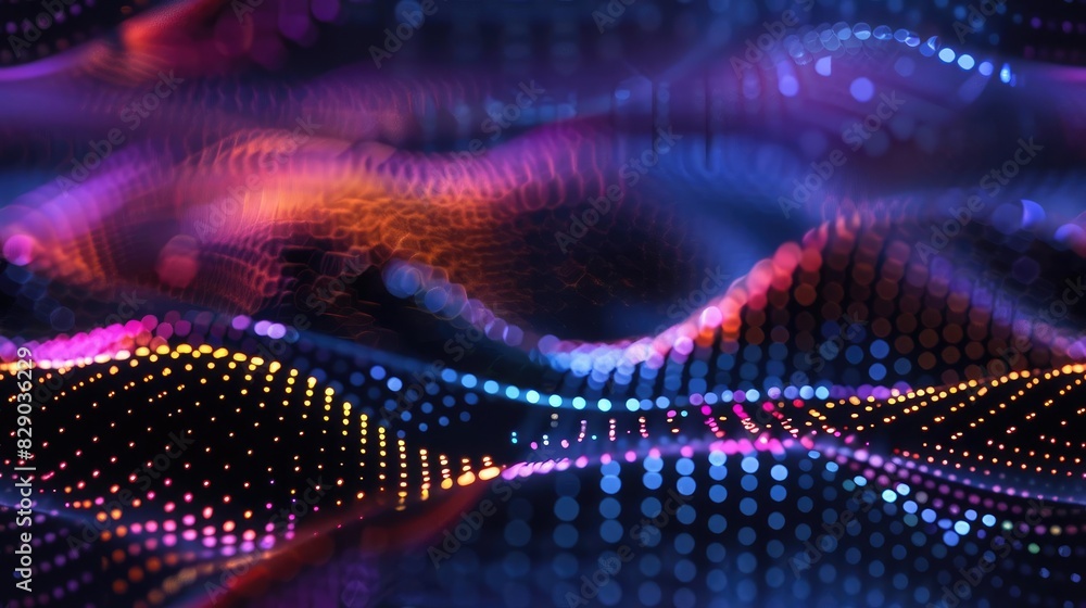 Abstract colorful digital wave background with glowing dots. Perfect for technology, science, or futuristic themes. Abstract colorful digital wave background with glowing dots. Perfect for technology, science, or futuristic themes.