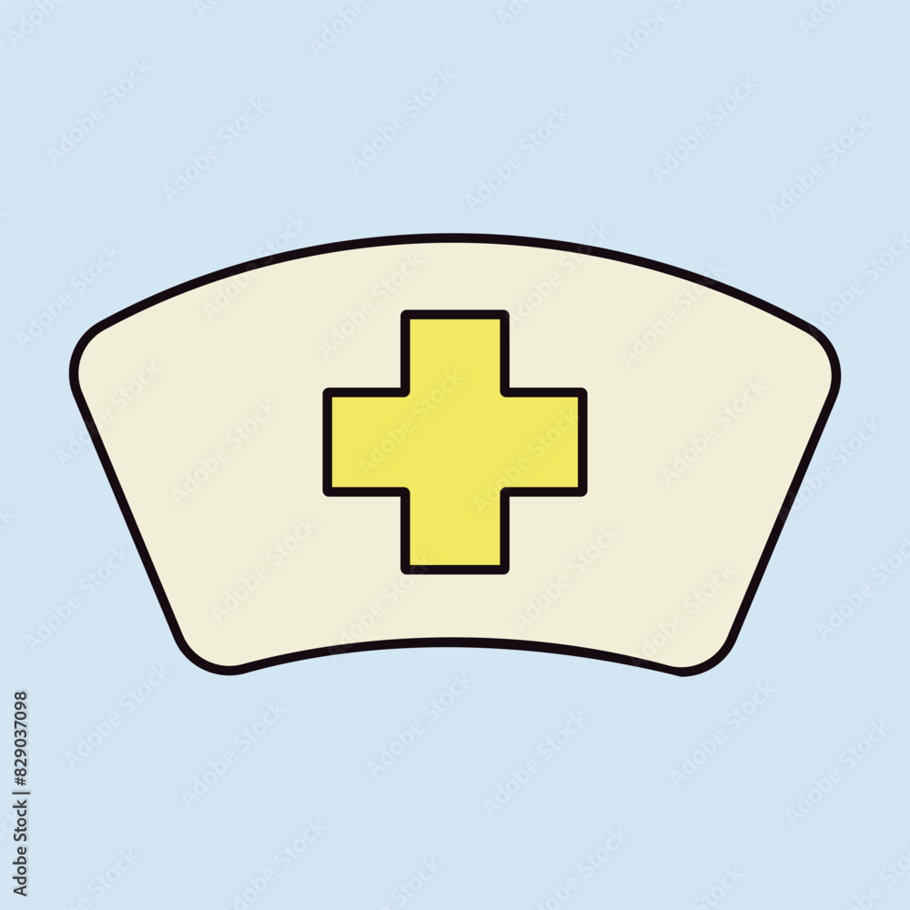 Fototapeta premium Nurse hat vector icon. Medical sign