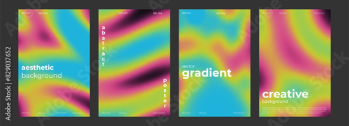 Thermal map abstract gradient cold and warm color background with infrared blurred pattern. Retro faded acid neon social media poster, stories highlight templates for digital marketing for stories