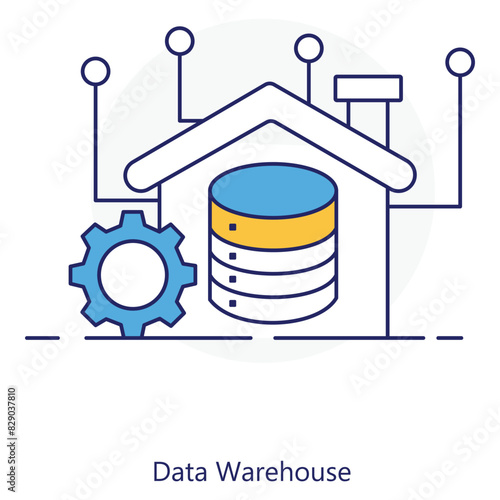 Data Warehouse icons. Vector Icon Design