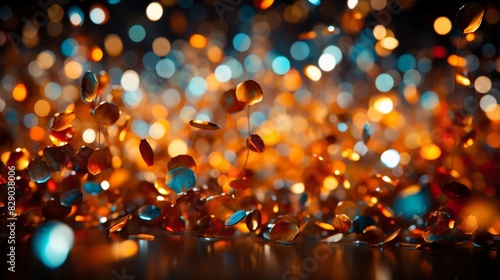 Enchanting Orange and Gold Floating Particles