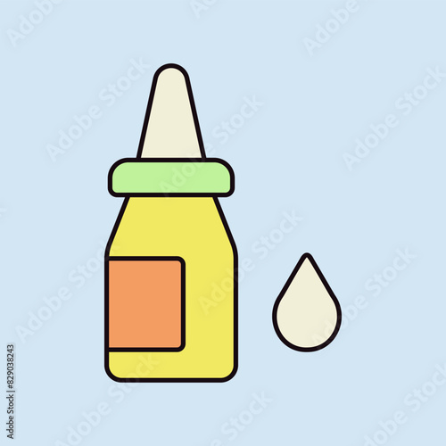 Eye drops vector icon. Nasal drops