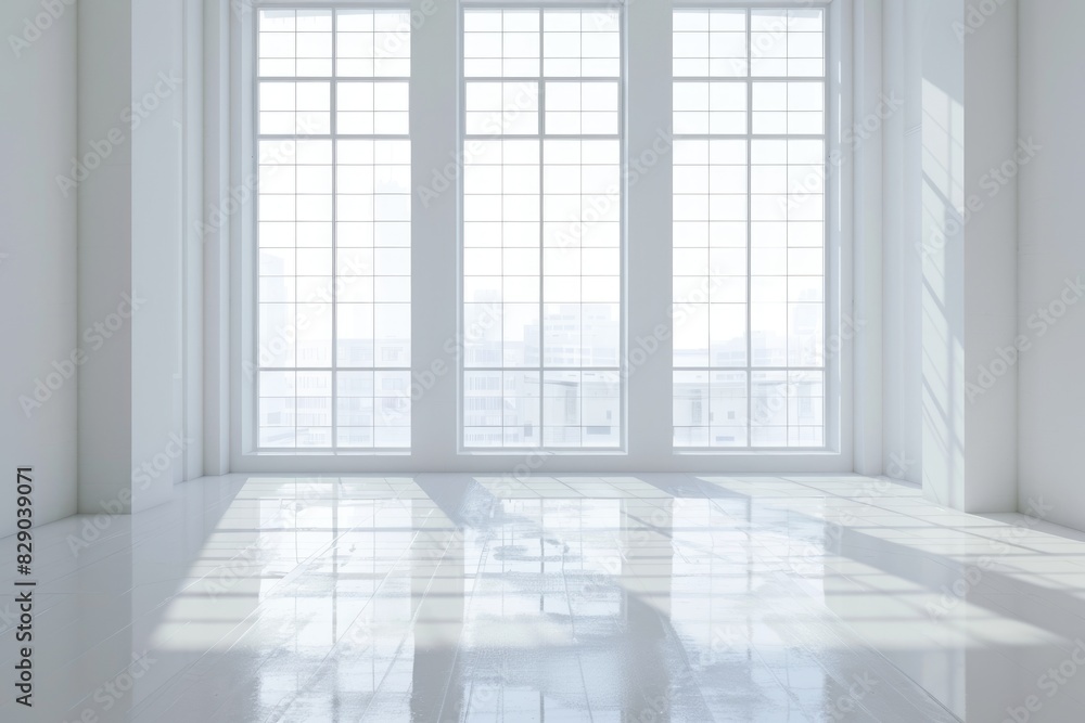 Fototapeta premium large window into white office