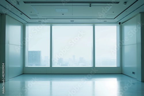 large window into white office