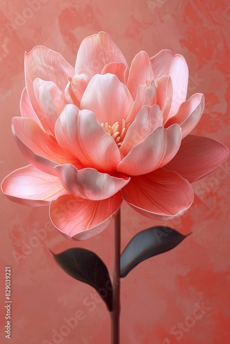 Large Pink Flower on Pink Background