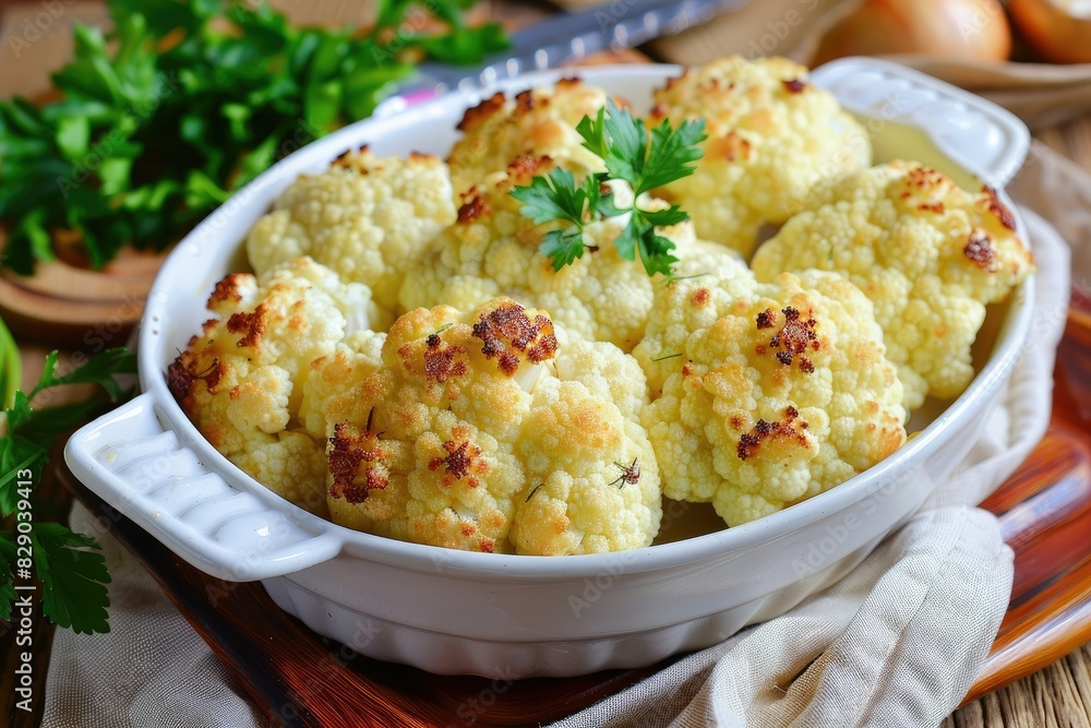 Healthy vegeterian food baked cauliflower. Healthy vegeterian food baked cauliflower.