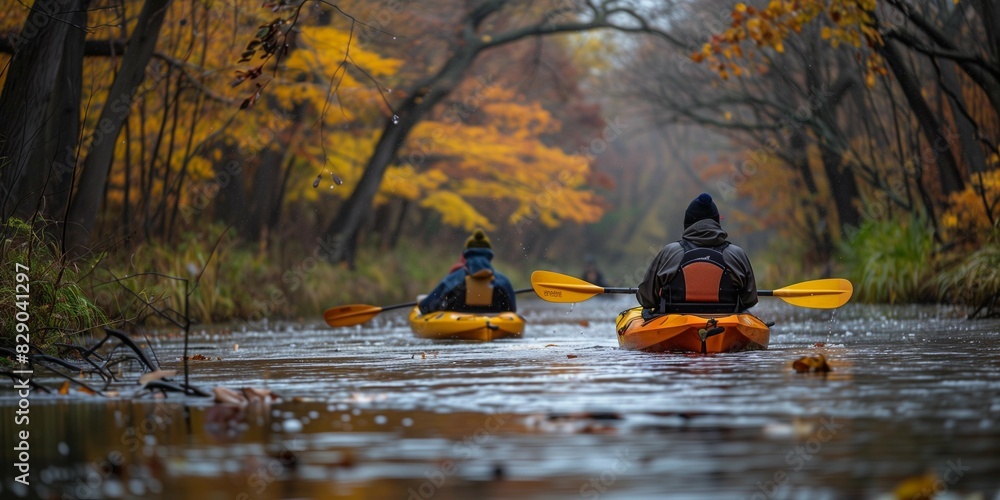 Fall Foliage River Restoration, generative ai Fall Foliage River Restoration, generative ai