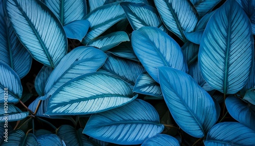 beautiful minimalistic plant nature wallpaper background of blue green leaves generative ai