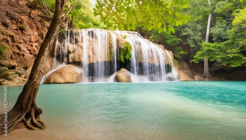 erawan waterfall erawan national park in kanchanaburi thailand