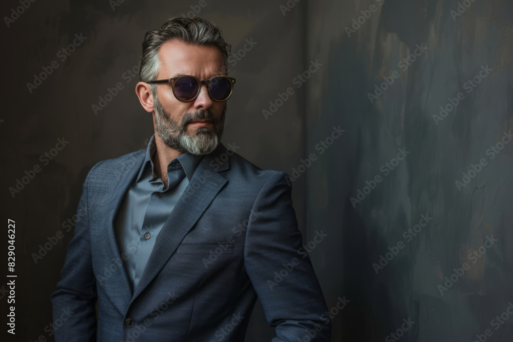 Fototapeta premium Stylish smart looking businessman. Smiling mature confident professional executive manager