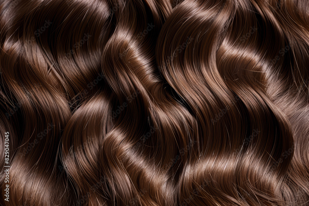 Beautiful healthy hair texture colored brown. Hair care concept Beautiful healthy hair texture colored brown. Hair care concept
