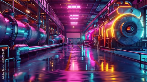  industrial equipment painted in neon colors photo