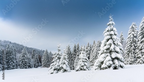 merry christmas and happy new year greeting background with copy space beautiful winter landscape with snow covered trees