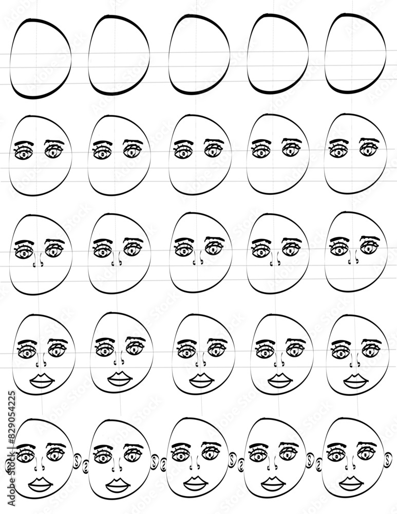 Face Proportions Pattern Set of 5 Face Proportions Pattern Set of 5