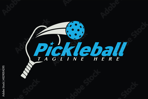 pickleball logo vector graphic for any business especially for sport team, club, community.