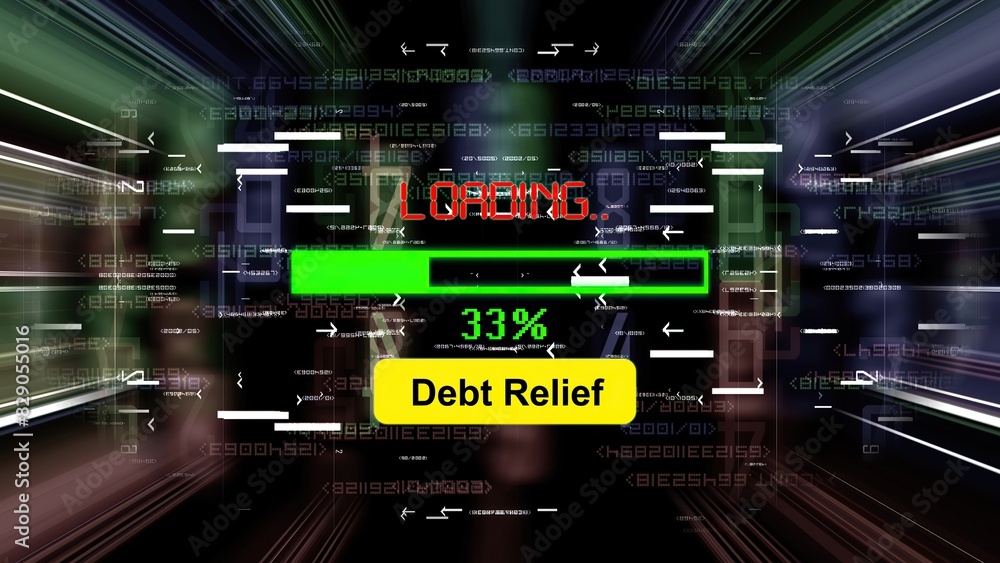 Fototapeta premium Debt reliaf loading progress bar on the screen