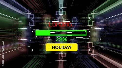 Holiday loading progress bar on the screen