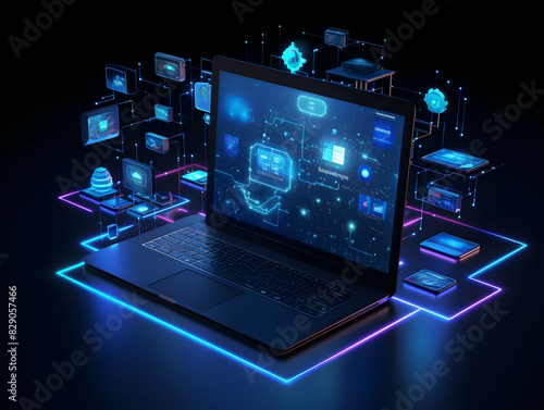 Wallpaper Mural Internet and data mining technology, Acceleration of digital and Internet processes, Abstract technology chip processor background, Communication technology for internet business. Torontodigital.ca