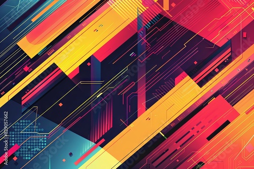 vibrant and dynamic geometric abstract background, generative AI