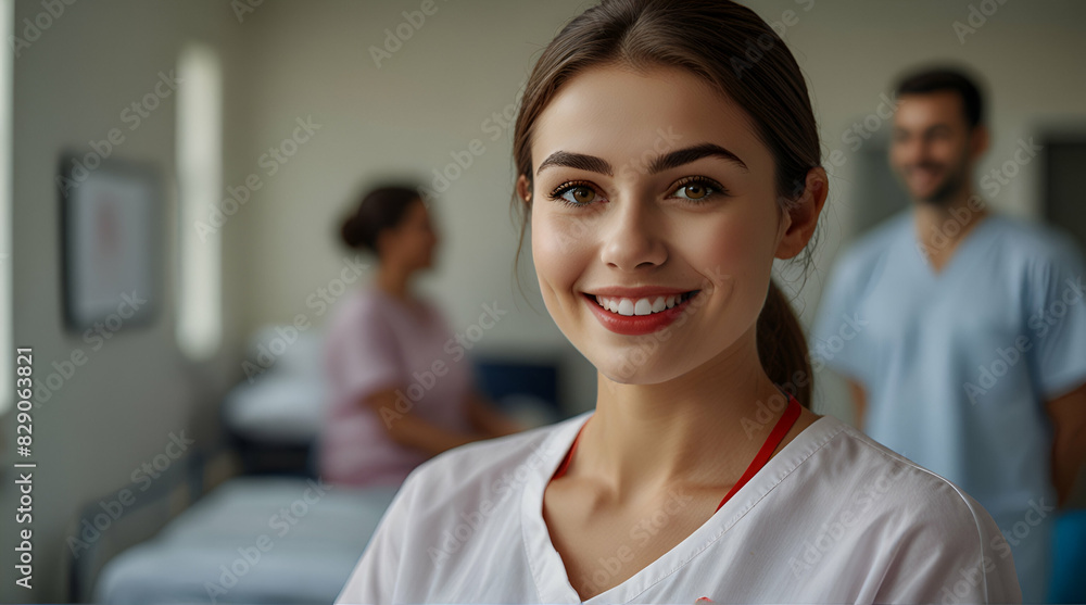 portrait of doctor in hospital with smiling face as blood donor at blood donation day. Generative. Ai portrait of doctor in hospital with smiling face as blood donor at blood donation day. Generative. Ai