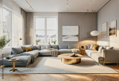 Interior design idea of a minimalistic modern apartment room