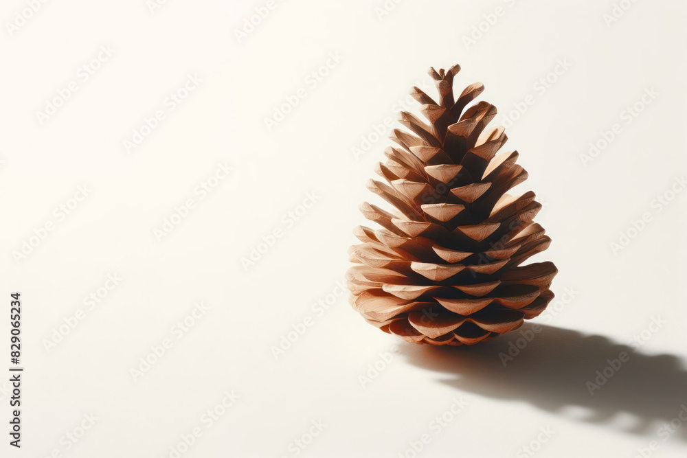 A pine cone on a clean background. Space for text. A pine cone on a clean background. Space for text.