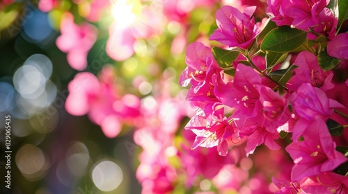 The lovely bougainvillea shines vividly under the sunlight photo