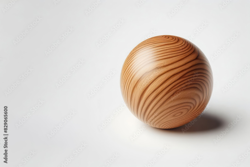 Wooden ball on a clean background. Space for text. Wooden ball on a clean background. Space for text.