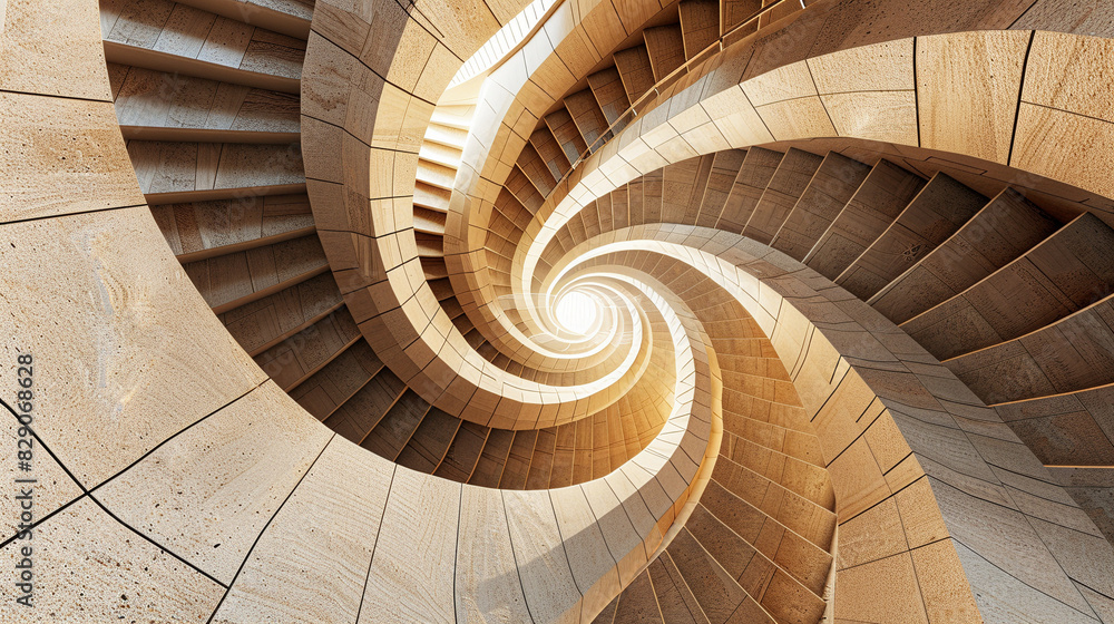 Obraz premium Ascending and Descending: Capturing the Elegance of Architectural Staircases