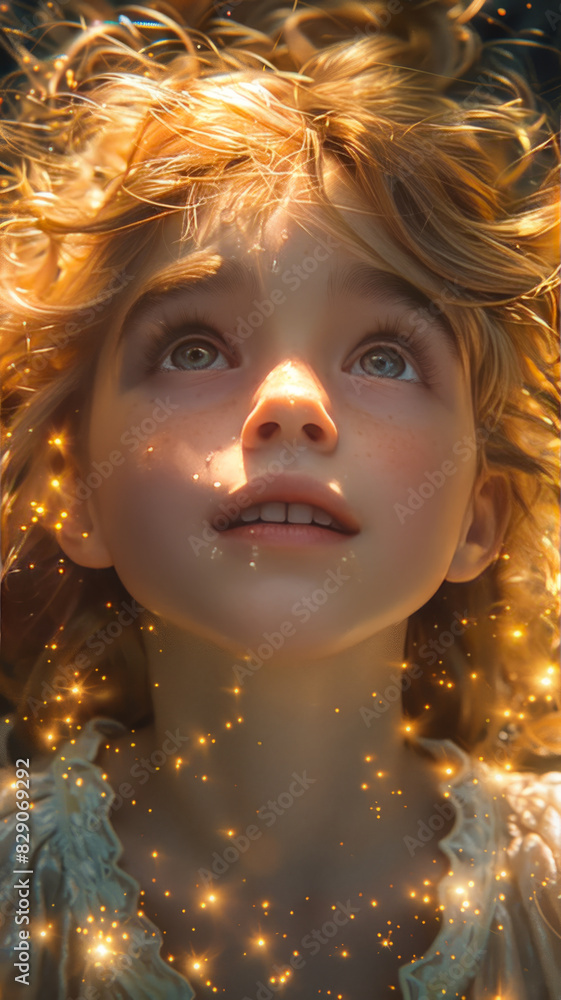 tarot card of Child like angels with big eyes happy smiling magic realism dreamlike generative ai tarot card of Child like angels with big eyes happy smiling magic realism dreamlike generative ai