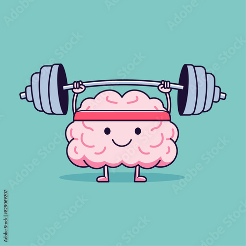 Brain Power Mental Strength Training Illustration Clipart