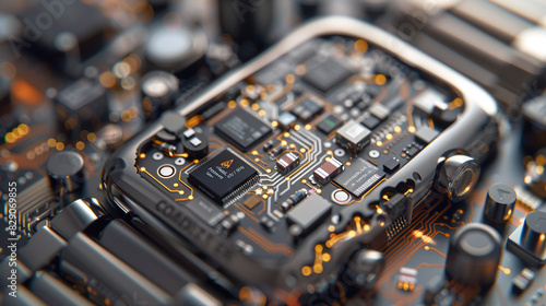 Close-Up of Smartwatch Circuitry with Miniature Components