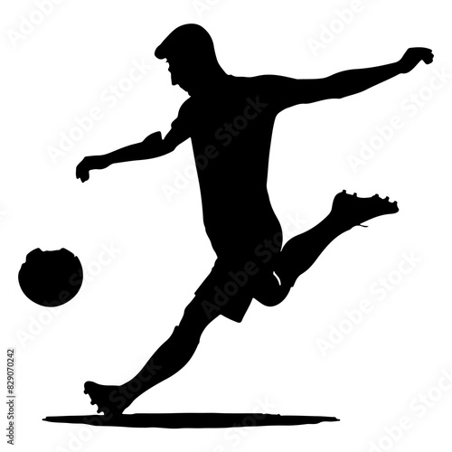 Football player shooting on white background Vector illustration