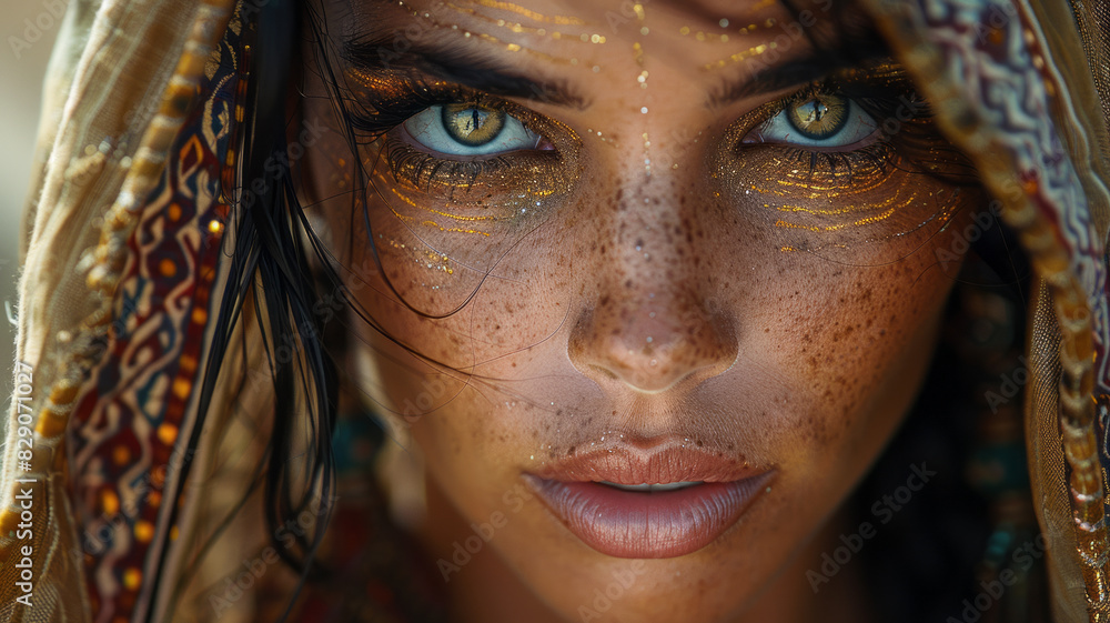 Portrait of an oracle woman with labyrinth eyes,generative ai Portrait of an oracle woman with labyrinth eyes,generative ai