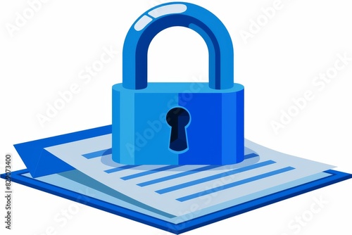 Wallpaper Mural Isolated blue padlock on digital surface, metaphor for solitary data protection in a cyber age. Torontodigital.ca