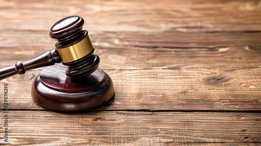 Wooden judge's gavel on a wooden table. space for copy text, justice concept Wooden judge's gavel on a wooden table. space for copy text, justice concept