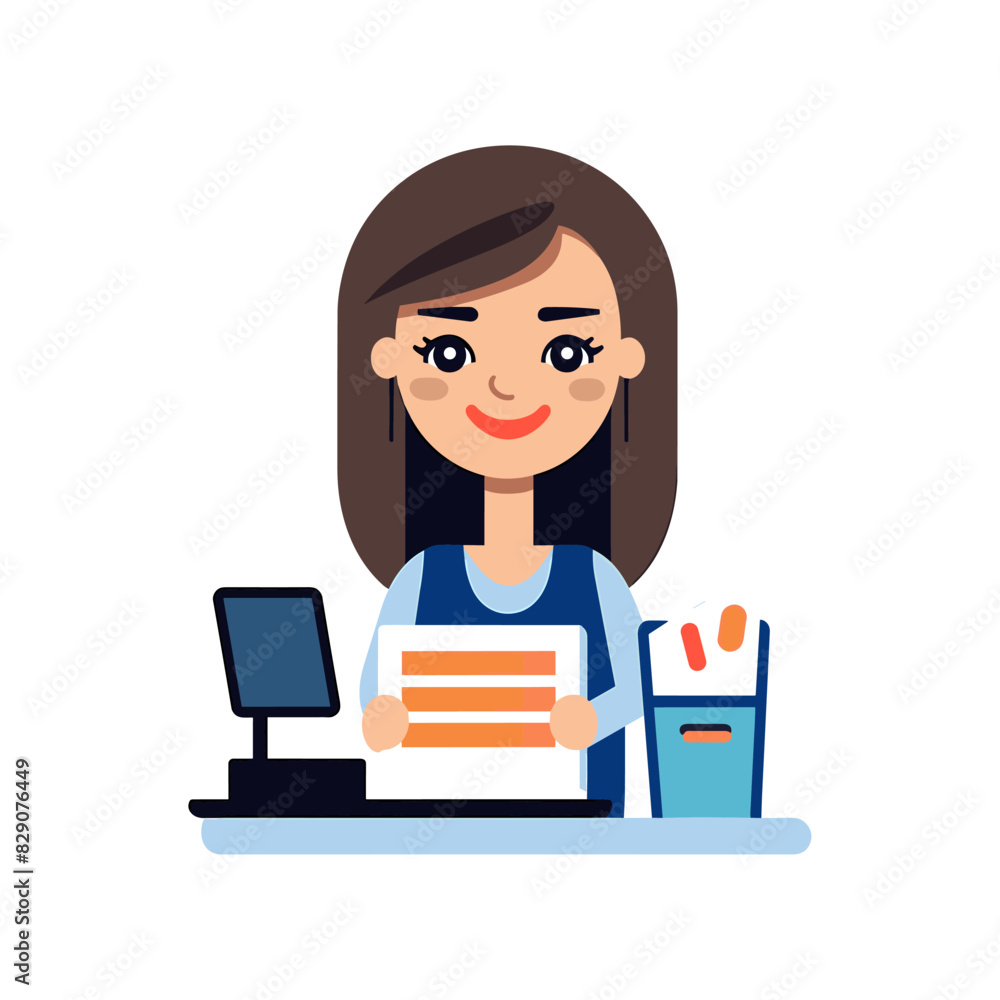 a woman is sitting at a desk with a file in her hand a woman is sitting at a desk with a file in her hand