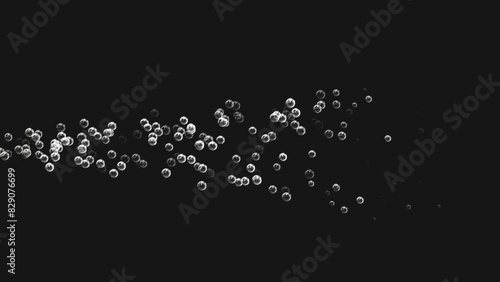 Sparkling water in the glass bubbles going up slow-mo motion Loop Alpha Channel