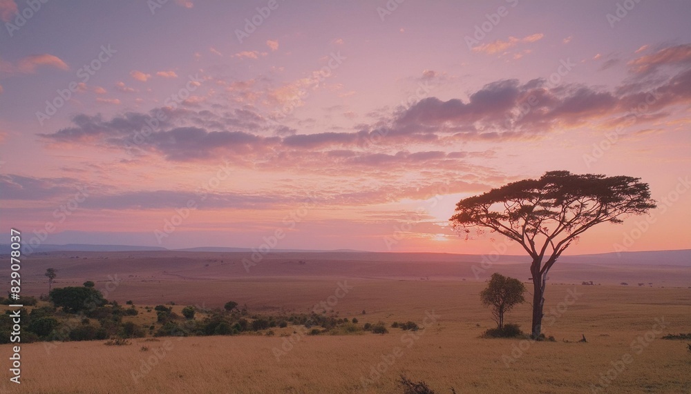 beautiful sunrise in the maasai mara kenya